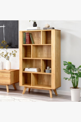 Eichenholz Regal auf Beinen 162 cm naturfarben modern